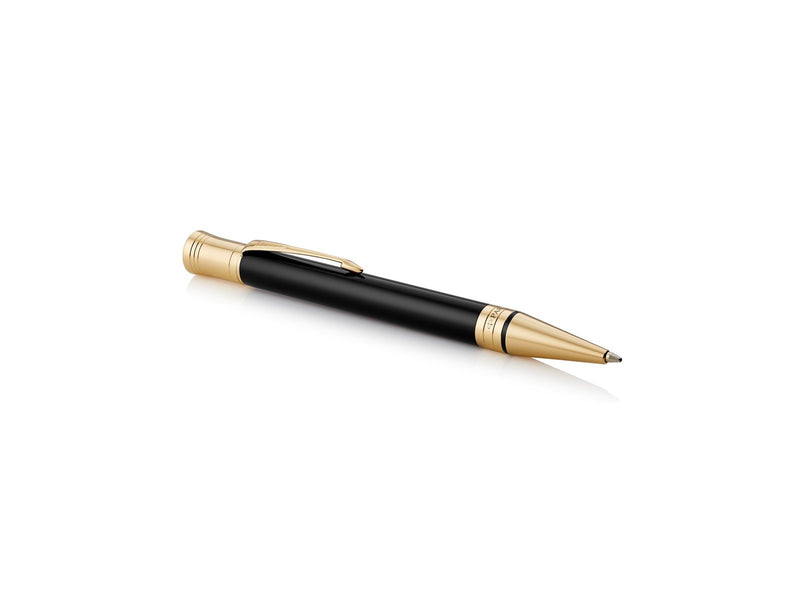 Parker Duofold Classic Kugelschreiber in Black mit gold-plattierten Zierteilen | mittlere Schreibspitze | schwarze Tinte