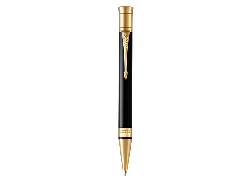 Parker Duofold Classic Kugelschreiber in Black mit gold-plattierten Zierteilen | mittlere Schreibspitze | schwarze Tinte