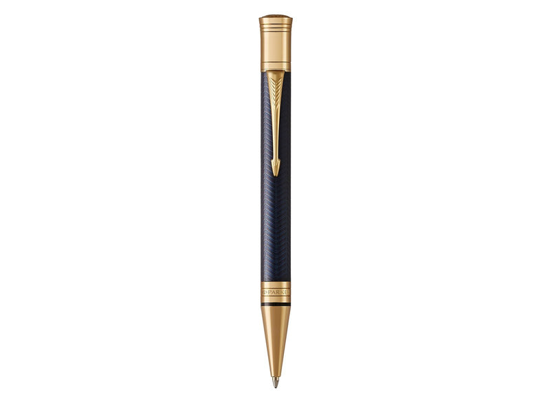 Parker Duofold Prestige Kugelschreiber in Blue Chevron | mittlere Schreibspitze | schwarze Tinte
