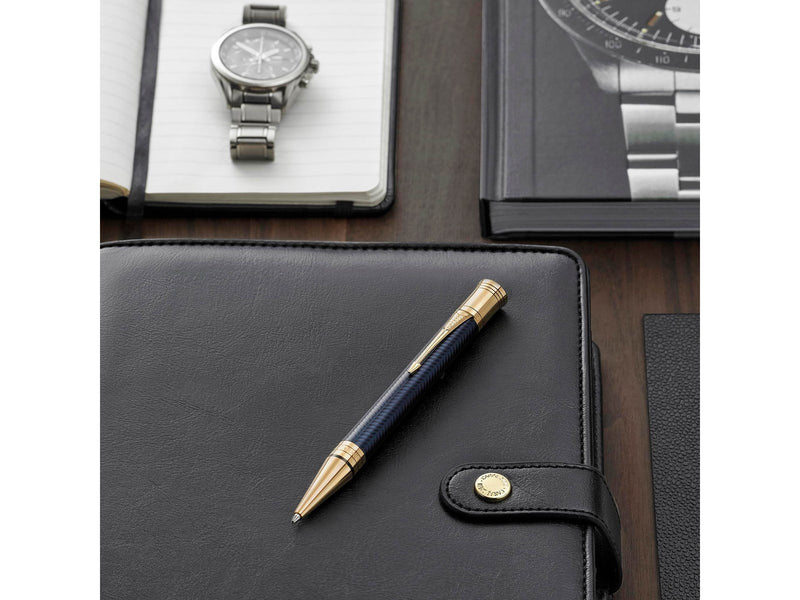 Parker Duofold Prestige Kugelschreiber in Blue Chevron | mittlere Schreibspitze | schwarze Tinte