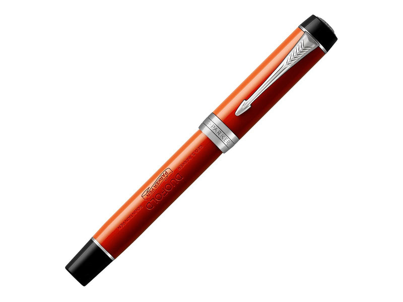 Parker Duofold Classic Füller | Big Red Vintage | Größe Centennial | Füllfederhalter mit mittlere Feder aus Massivgold | schwarz