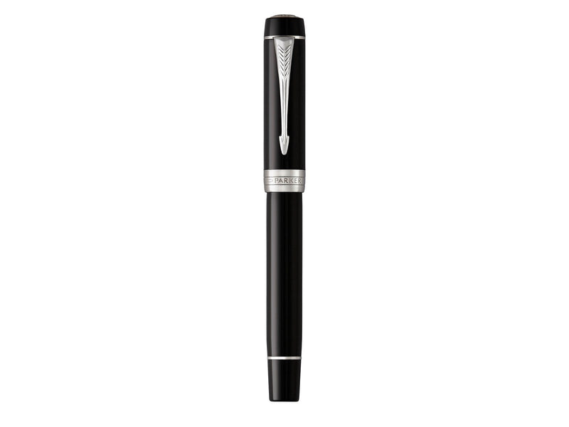 Parker Duofold Classic Füller | Schwarz mit palladium-beschichteten Zierteilen | Größe Centennial | Füllfederhalter mit mittlere
