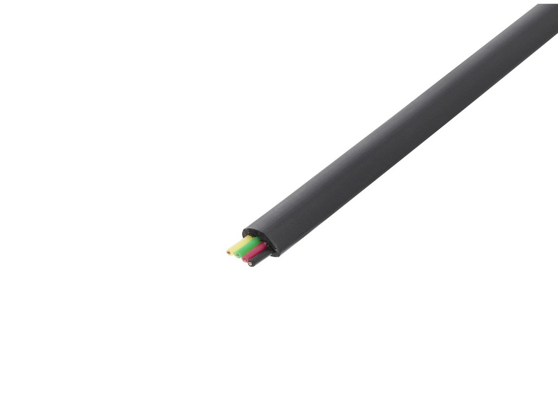 Pro Telephone flat cables 6-core 100 m reel AWG 30. - Schwarz - 100 meter