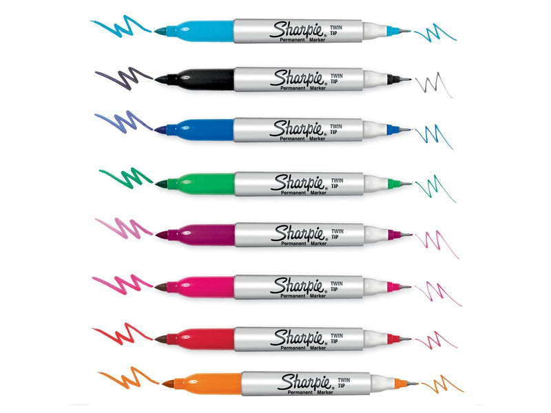 Sharpie Doppelseitiger Permanent Marker | Marker Stifte mit Doppelspitze (Fein & ultrafein) | gemischte Farben | 8 Stück