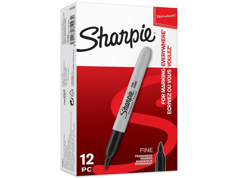 Sharpie Permanent Marker | Marker Stifte mit feiner Spitze | schwarz | 12 Stück Market Set