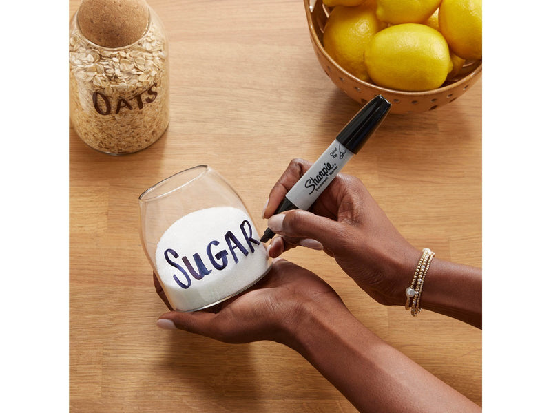 Sharpie Permanentmarker mit Keilspitze | schwarz | 2 Stück