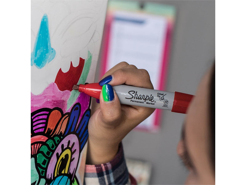 Sharpie Permanentmarker mit Keilspitze | schwarz | 2 Stück