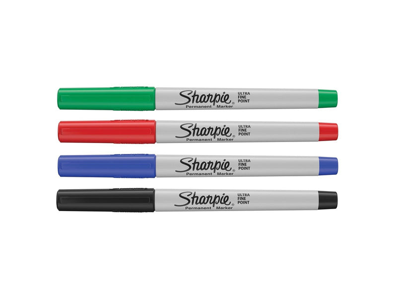 Sharpie Permanent Marker | Marker Stifte mit ultra-feiner Spitze | gemischte Standardfarben |  4 Stück