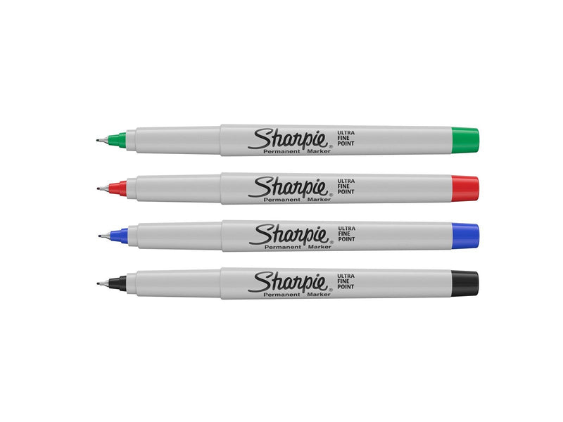 Sharpie Permanent Marker | Marker Stifte mit ultra-feiner Spitze | gemischte Standardfarben |  4 Stück