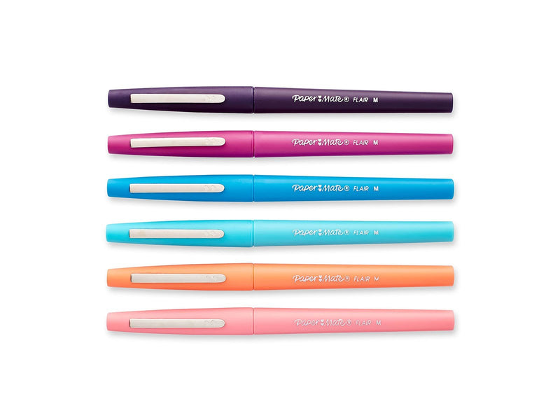 Paper Mate Flair Filzstifte | mittlere Spitze (0,7mm) | Tropical Farben | 6 Stück
