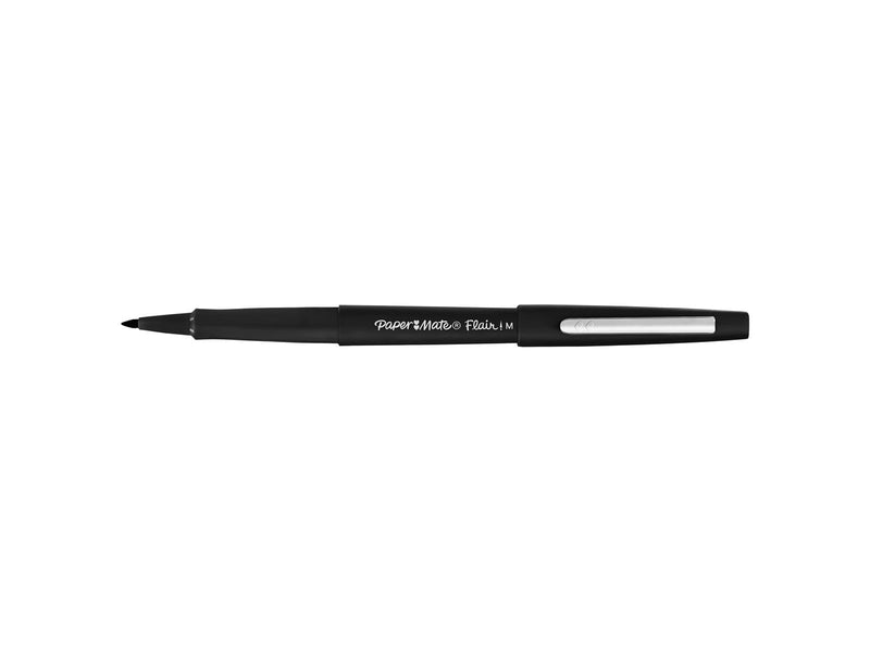 Paper Mate Flair Filzstifte | mittlere Spitze (0,7 mm) | Schwarz | 5 Stück