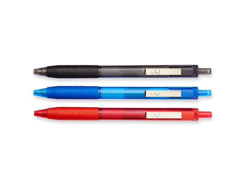 Paper Mate InkJoy 300RT Druckkugelschreiber | mittlere Spitze (1,0 mm) | Schwarze, blaue & rote Tinte | 4 Stück