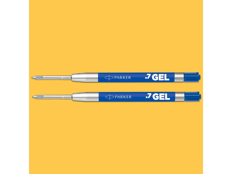 Parker Jotter Originals Nachfüllminen mit Geltinte | blaue Geltinte Nachfüllungen | mittlere Schreibspitze mit (0,7 mm) | 2 Stüc