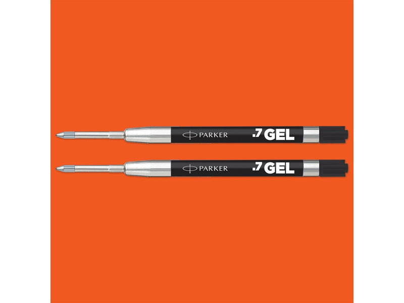 Parker Jotter Originals Nachfüllminen mit Geltinte | schwarze Geltinte Nachfüllungen | mittlere Schreibspitze mit (0,7 mm) | 2 S