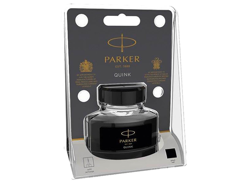 Parker Quink Füllfederhaltertinte im Tintenfass (57 ml) | in Blister-Packung | schwarz