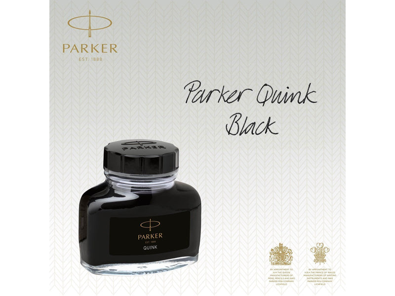 Parker Quink Füllfederhaltertinte im Tintenfass (57 ml) | in Blister-Packung | schwarz