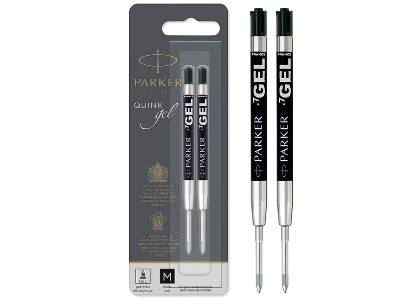 Parker Gelstifteminen | mittlere Schreibspitze (0,7 mm) | schwarze QUINK Tinte | 2 Stück