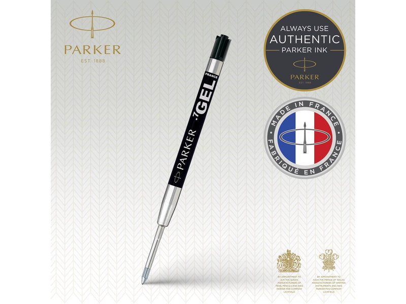 Parker Gelstifteminen | mittlere Schreibspitze (0,7 mm) | schwarze QUINK Tinte | 2 Stück
