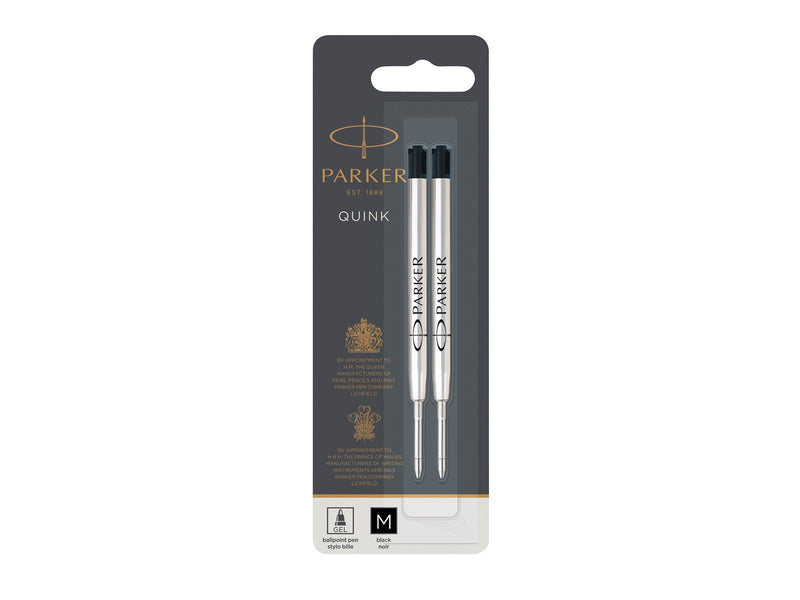 Parker Gelstifteminen | mittlere Schreibspitze (0,7 mm) | schwarze QUINK Tinte | 2 Stück