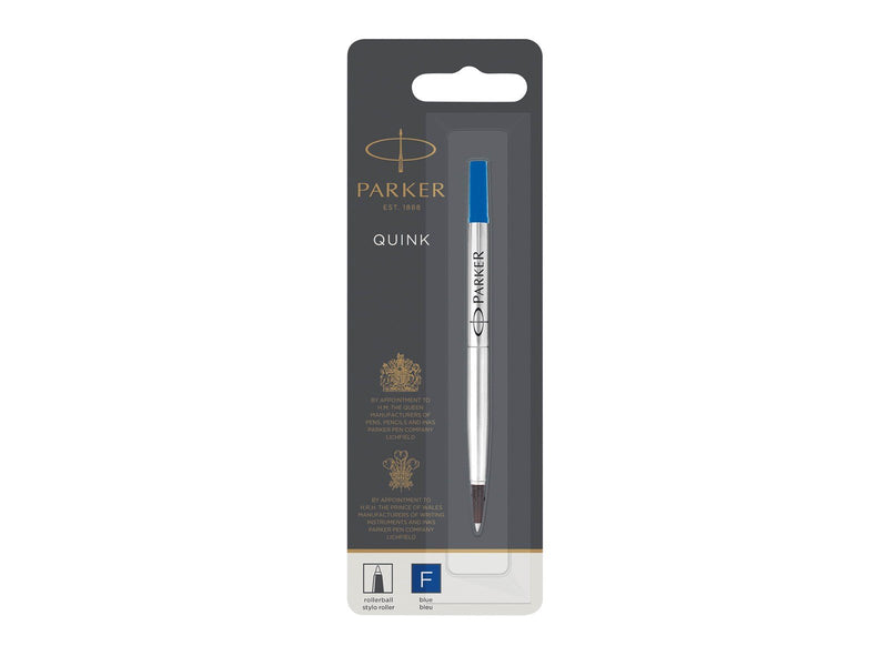 Parker Ersatzminen für Tintenroller | feine Spitze | blaue QUINK Tinte | 1 Stück
