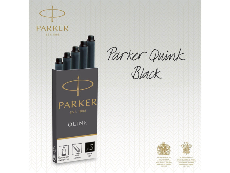 Parker Tintenpatronen für Füller | lange Patronen | schwarze QUINK Tinte | 10 Stück (Blister-Packung)