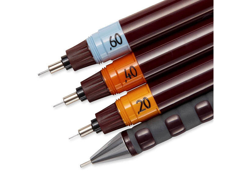 Rotring rOtring Isograph Fineliner College Set | 3 Isograph Tuschefüller (0,20 mm, 0,40 mm und 0,60 mm), Tikky Druckbleistift (0