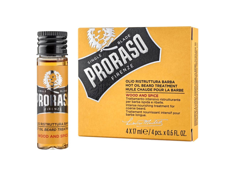 PRORASO Warm beard oil Wood & Spice 4x17 ml.