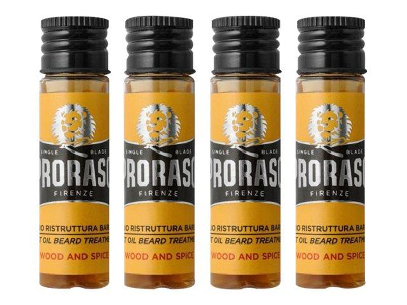 PRORASO Warm beard oil Wood & Spice 4x17 ml.