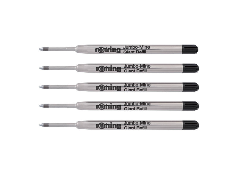 Rotring rOtring Kugelschreibermine | mittlere Schreibspitze | schwarze Tinte | 5 Ersatzmine für Kugelschreiber