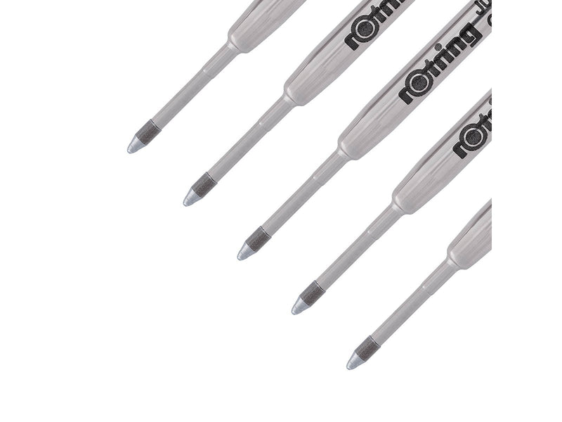 Rotring rOtring Kugelschreibermine | mittlere Schreibspitze | schwarze Tinte | 5 Ersatzmine für Kugelschreiber