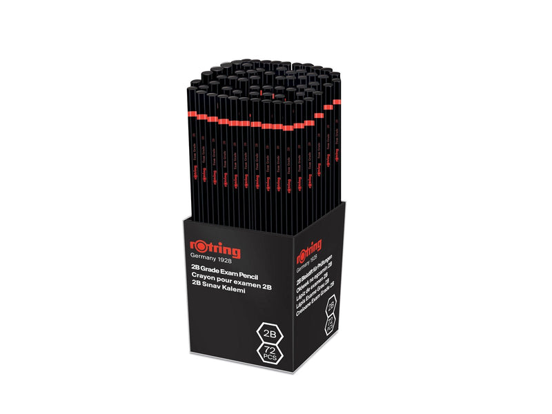 Rotring rOtring Woodcase Bleistifte |  2B Prüfungsnote | Schwarz | 4 Stück