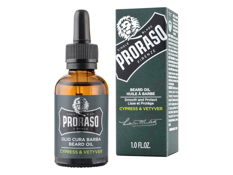 PRORASO Beard Oil Cypress & Vetiver - 30 ml.