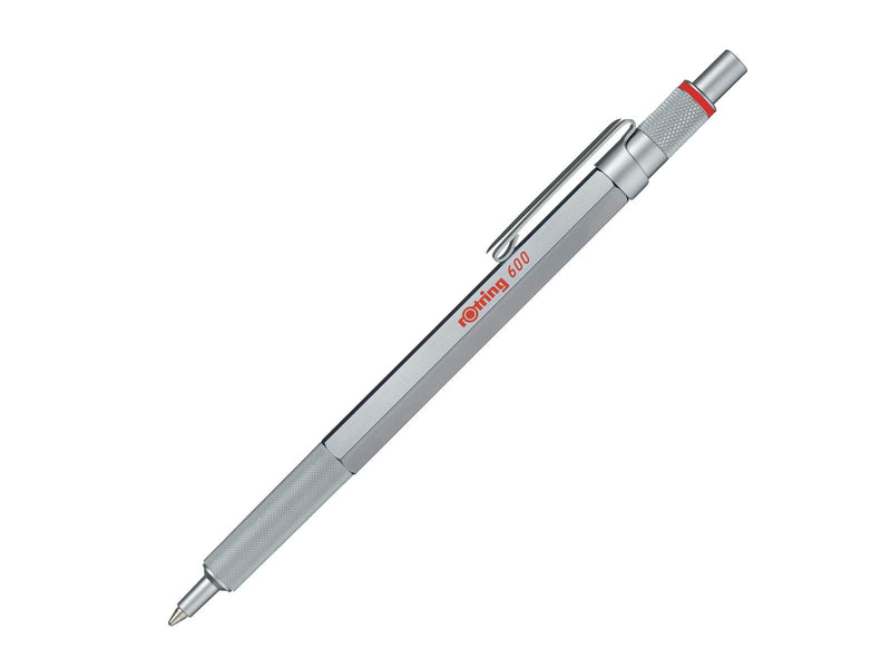 Rotring rOtring 600 Kugelschreiber | mittlere Spitze | Schwarze Tinte | silberfarbener Schaft | nachfüllbar