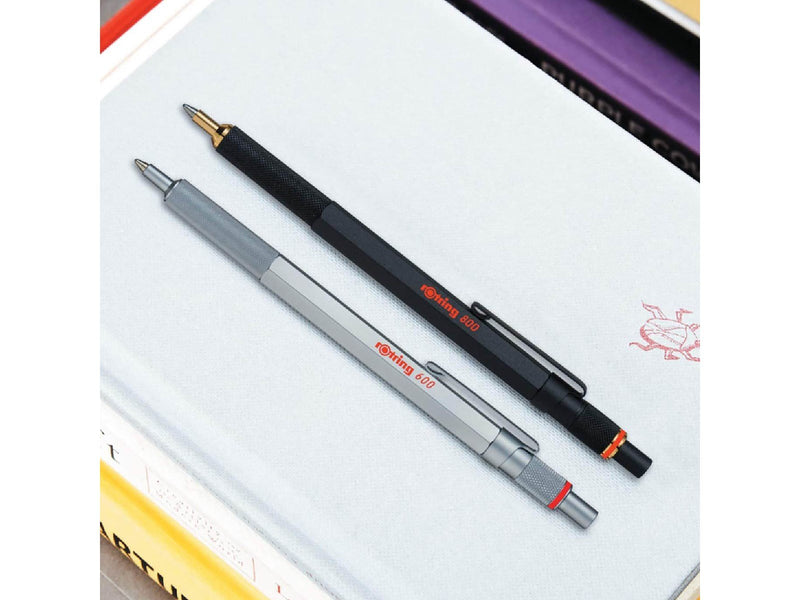 Rotring rOtring 600 Kugelschreiber | mittlere Spitze | Schwarze Tinte | silberfarbener Schaft | nachfüllbar