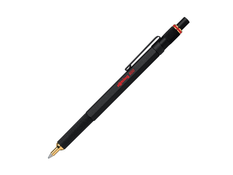 Rotring rOtring 800 Kugelschreiber | mittlere Spitze | Schwarze Tinte | Schwarze Schaft | nachfüllbar