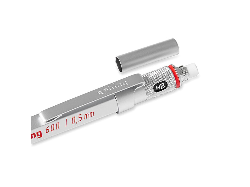 Rotring rOtring 600 Druckbleistift | 0,5 mm | Silber | Ergonomisches Vollmetallgehäuse