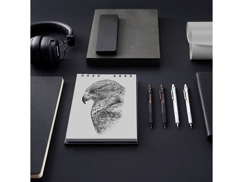 Rotring rOtring 600 Druckbleistift | 0,5 mm | Silber | Ergonomisches Vollmetallgehäuse
