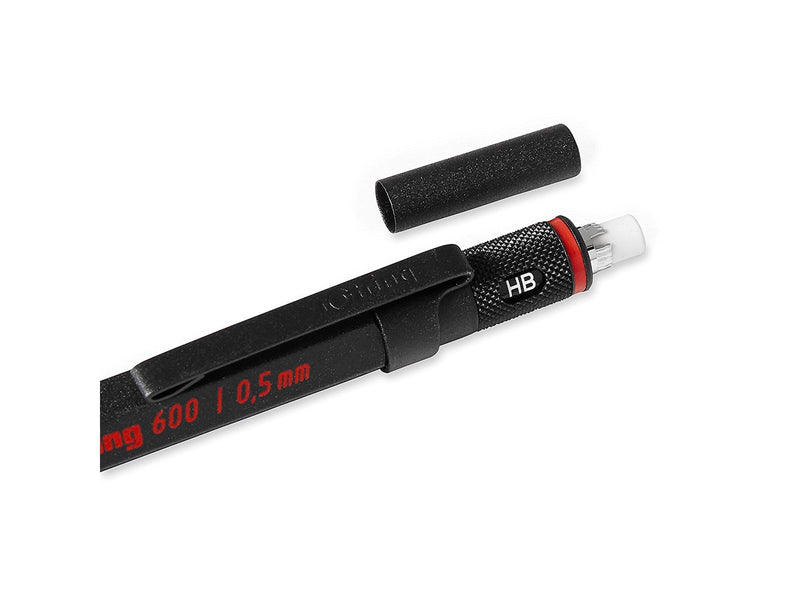 Rotring rOtring 600 Druckbleistift | 0,5 mm | Schwarz | Ergonomisches Vollmetallgehäuse