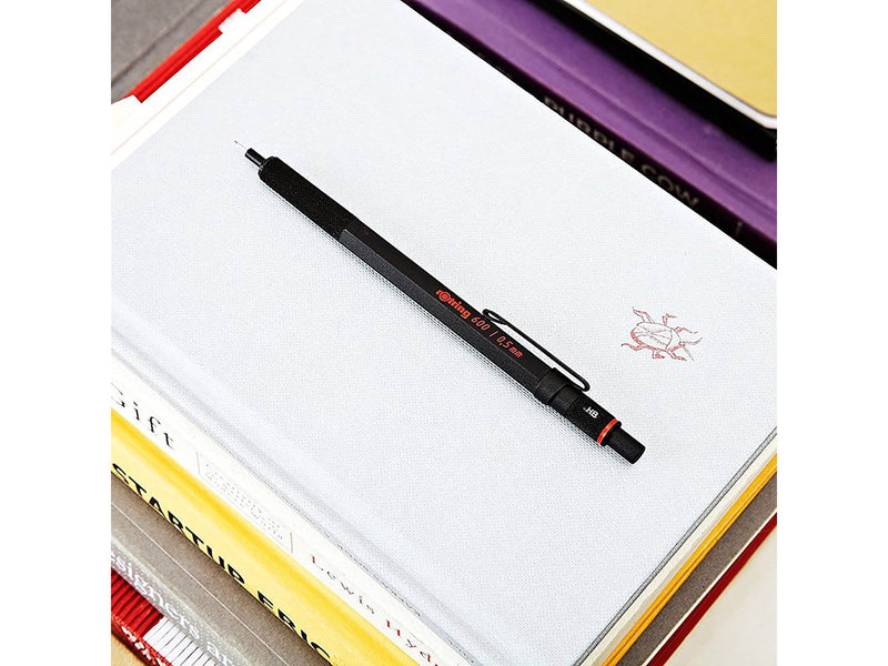 Rotring rOtring 600 Druckbleistift | 0,5 mm | Schwarz | Ergonomisches Vollmetallgehäuse