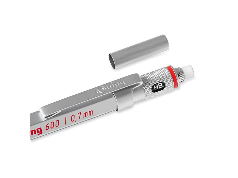 Rotring rOtring 600 Druckbleistift | 0,7 mm | Silber | Ergonomisches Vollmetallgehäuse