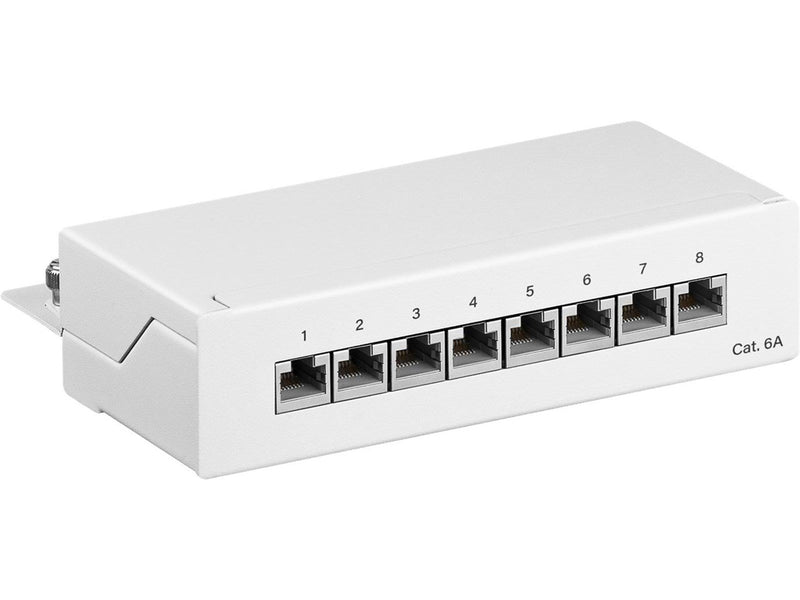 Pro CAT 6a Mini/Desktop Patch - 8 Port - Weiß