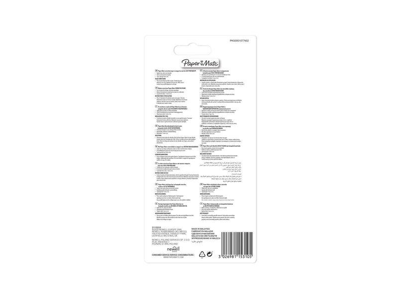 Paper Mate Flüssigpapier DryLine Mini Korrekturband | 5mm x 6m | Blau | 3 Stück