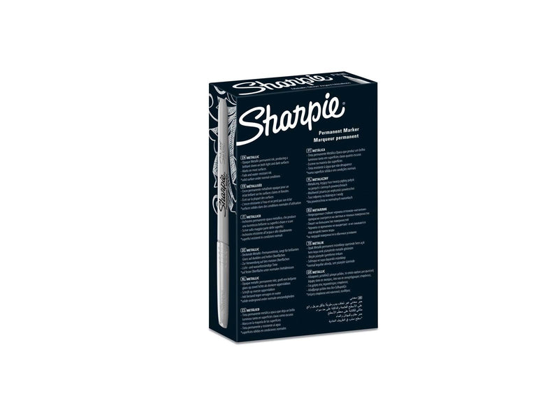 Sharpie Metallic-Permanentmarker, feine Spitze, Silber, 12er-Box
