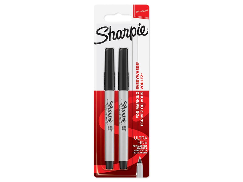 Sharpie Permanentmarker | ultradünne Spitze | schwarz | 2er-Packung