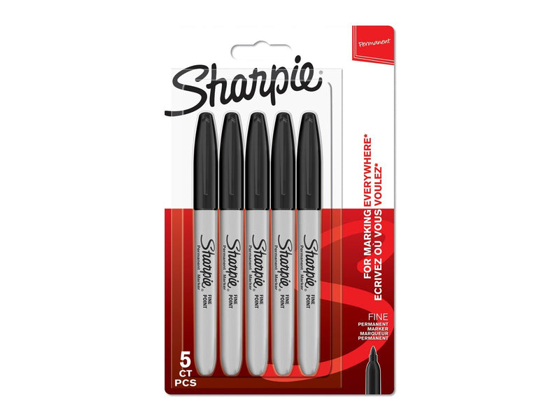 Sharpie Permanent Marker | Marker Stifte mit feiner Spitze | schwarz | 5 Stück