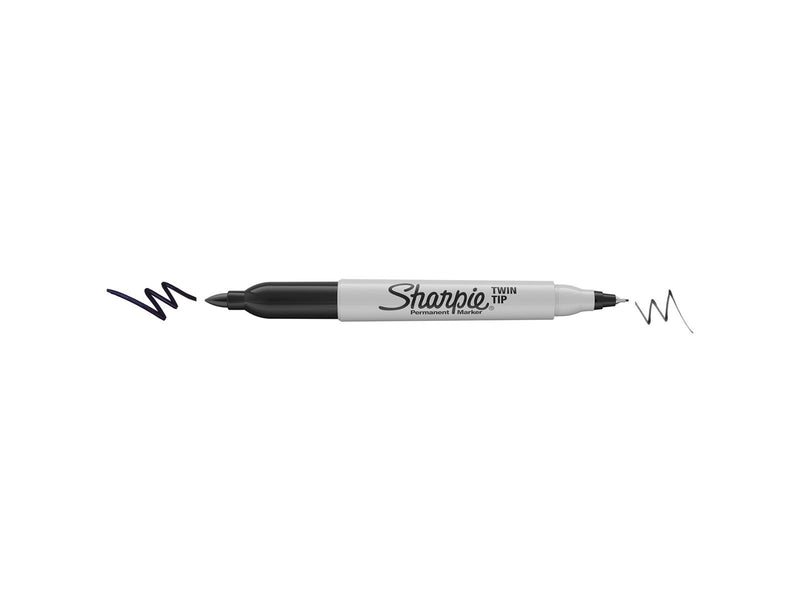 Sharpie Doppelseitiger Permanent Marker | Marker Stifte mit Doppelspitze (Fein & ultrafein) | schwarz | 2 Stück