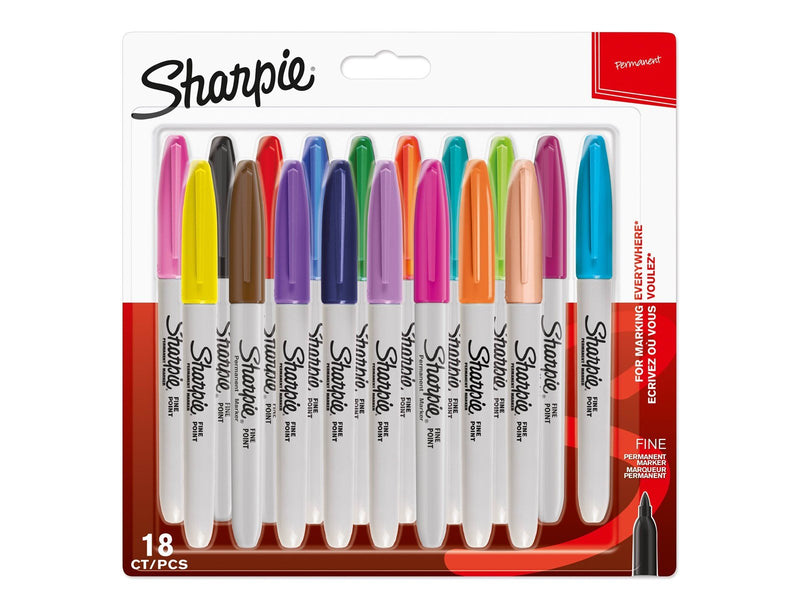 Sharpie Permanent Marker | Marker Stifte mit feiner Spitze | gemischte Farben | 18 Stück Market Set