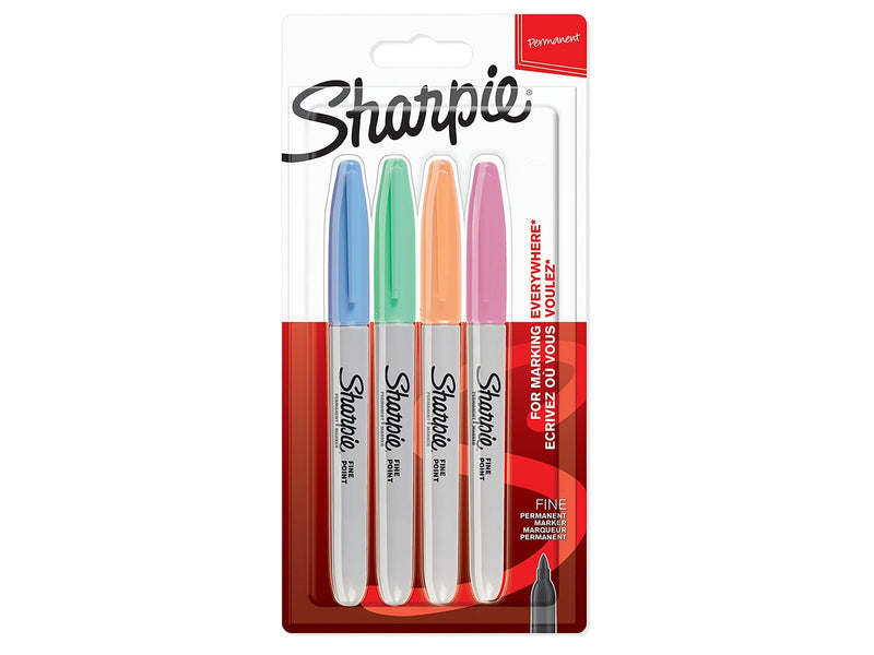 Sharpie Permanentmarker | feine Spitze | Pastel Farben | 4 Stück