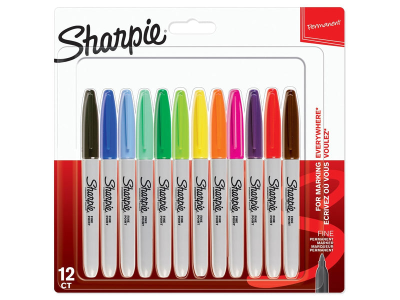 Sharpie Permanent Marker | Marker Stifte mit feiner Spitze | gemischte Farben | 12 Stück Market Set