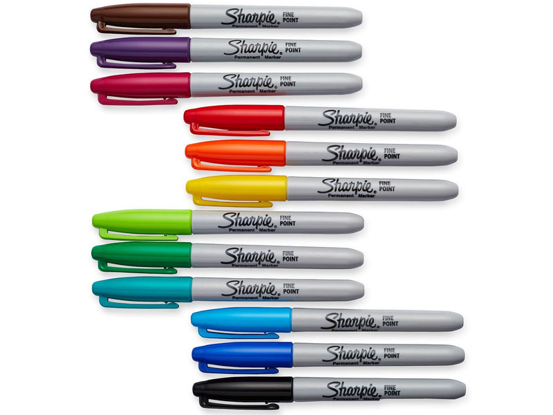 Sharpie Permanent Marker | Marker Stifte mit feiner Spitze | gemischte Farben | 12 Stück Market Set